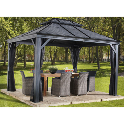 TONNELLE ALU TOIT ACIER 10 m2