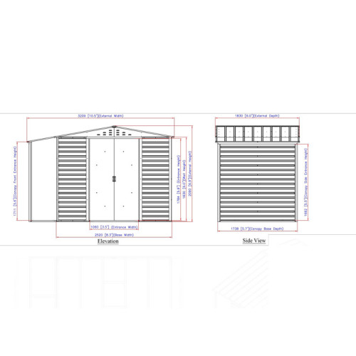ABRI JARDIN METAL + APPENTIS 4.81 m²