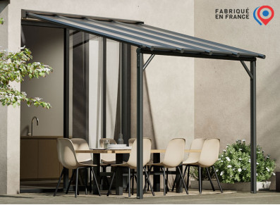 Abri Terrasse Alu Noir - 8m2