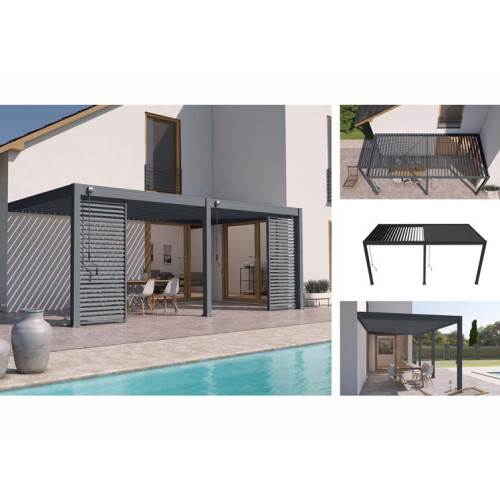 PERGOLA BIOCLIMATIQUE ALU 18M2 ADOSSÉE