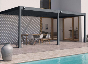 PERGOLA BIOCLIMATIQUE ALU 18M2 ADOSSÉE
