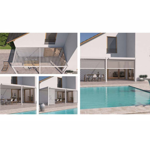 PERGOLA BIOCLIMATIQUE ALU 18M2 ADOSSÉE