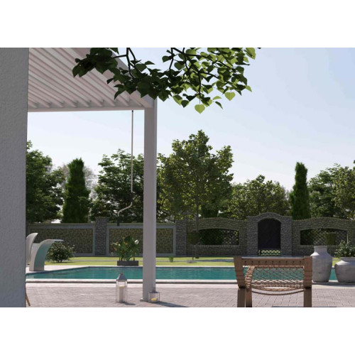 PERGOLA BIOCLIMATIQUE ALU 18M2 ADOSSÉE