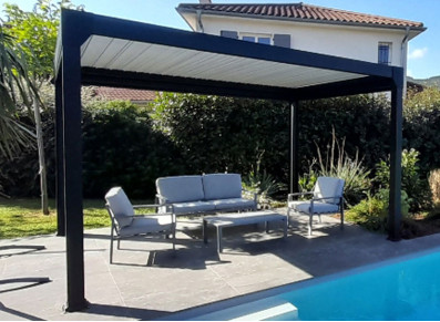 PERGOLA ALU BIOCLIMATIQUE MOTORISÉE SOLAIRE - 12M2