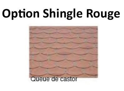 SHINGLE ROUGE EN QUEUE DE CASTOR - VENDU AVEC UN ABRI 