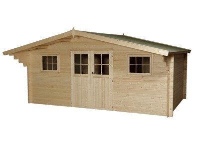 Abri de jardin bois madrier 28 mm :::: 5,25 X 4,81 M