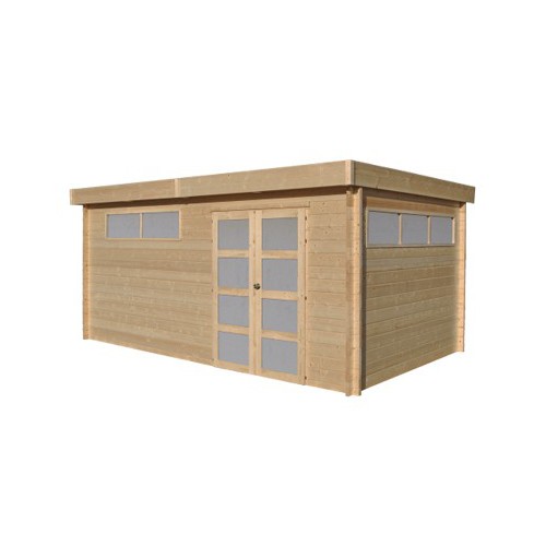 ABRI JARDIN MADRIER BOIS 44 MM  5,12 x 3,27 M
