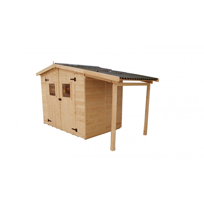 Abri de jardin bois 16 mm avec lucarne