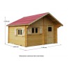 ABRI DE JARDIN BOIS MADRIER 60 MM 5,19 X 4,81 M