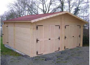 GARAGE DOUBLE BOIS MADRIER 42 MM :::: 6.35 x 6.64 M