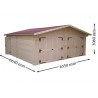 GARAGE DOUBLE BOIS MADRIER 42 MM :::: 6.35 x 6.64 M