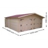 GARAGE DOUBLE BOIS MADRIER 42 MM 6.35 x 6.64 M