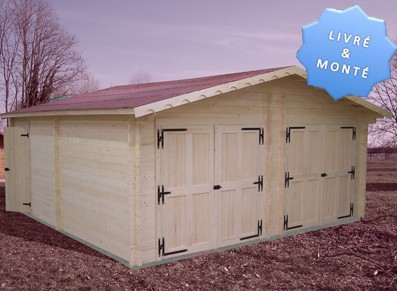 GARAGE DOUBLE BOIS 42 MM MONTÉ 6.35 x 6.64 M