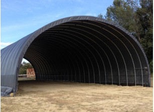 TUNNEL DE STOCKAGE PVC ARMÉ PIGNON 8 M x PROFONDEUR 6 M