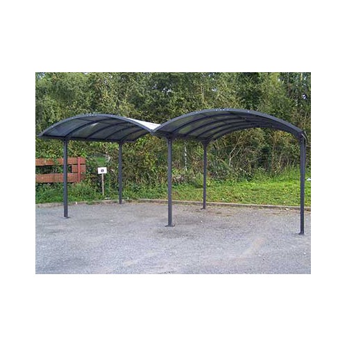 DOUBLE CARPORT ALU ET POLYCARBONATE 4.85 x 6.00 M