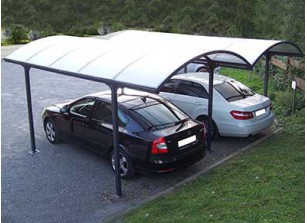 DOUBLE CARPORT ALU ET POLYCARBONATE 4.85 x 6.00 M