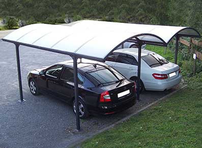 DOUBLE CARPORT ALU ET POLYCARBONATE 4.85 x 6.00 M