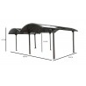 DOUBLE CARPORT ALU ET POLYCARBONATE 4.85 x 6.00 M