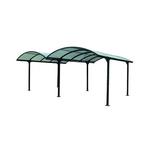 DOUBLE CARPORT ALU ET POLYCARBONATE 4.85 x 6.00 M