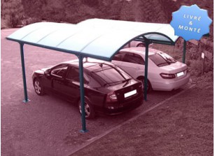 CARPORT ALUMINIUM DOUBLE / TOIT ARRONDI 29M2