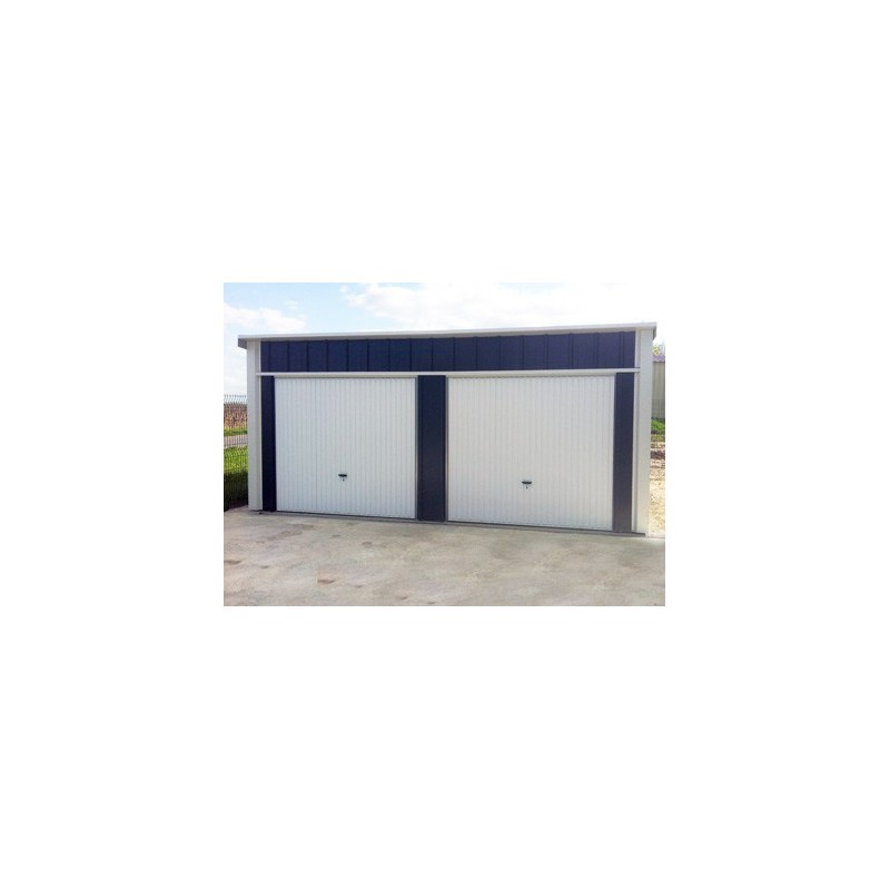 GARAGE DOUBLE EN METAL 6x5m un garage, une pente et une couverture en