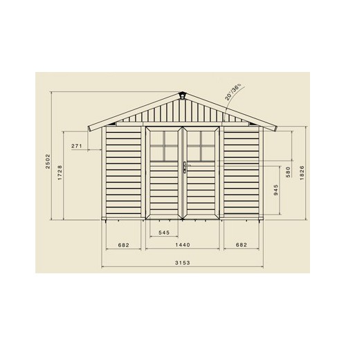 ABRI JARDIN PVC DECO 7.5 m2 SHERWOOD 3.70 x 2.98 m