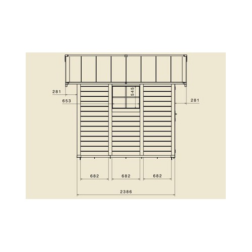 ABRI JARDIN PVC DECO 7.5 m2 SHERWOOD 3.70 x 2.98 m