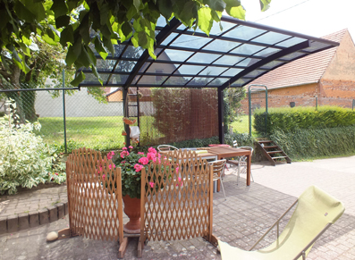 Abri jardin toit transparent