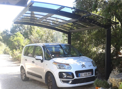 Carport en aluminium 2 pieds, moderne et pratique !