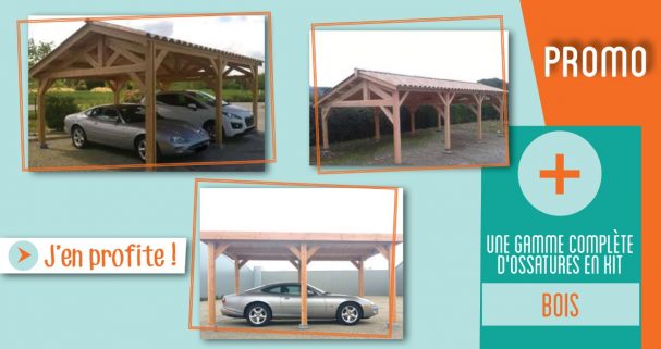 ossature de carport double pente