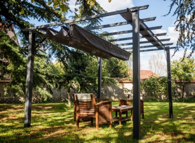 1 pergola avec voile d'ombrage