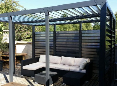 2 pergola bioclimatique avec ventelles en alu