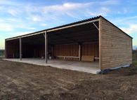 Un carport métallique bordé bois