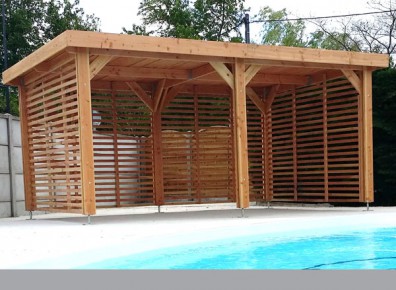 ossature de poolhouse en bois