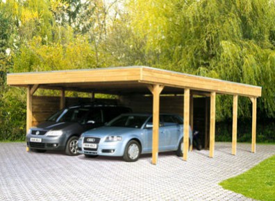 carport double en bois