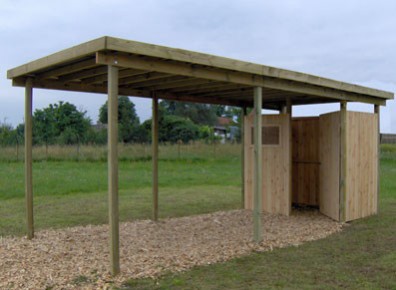 carport en bois avec une remise intégrée