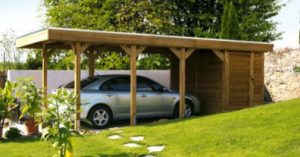 abri carport avec atelier en bois