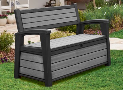 Un coffre banc en polypropylène, le 2 en 1 indispensable pour ranger son jardin 