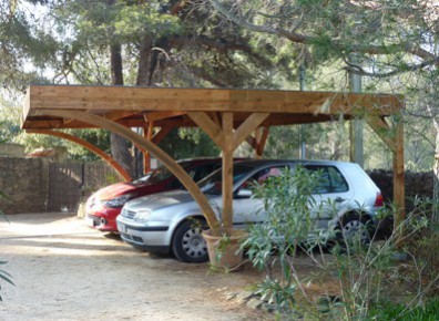 abri pour deux voiture en bois