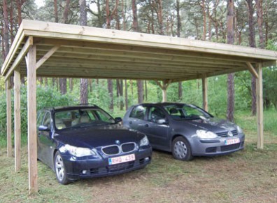 carport double en bois