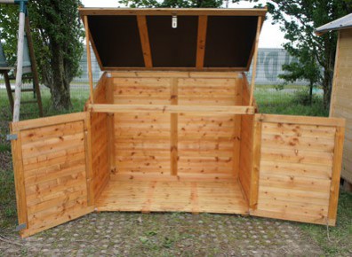 coffre piscine en bois