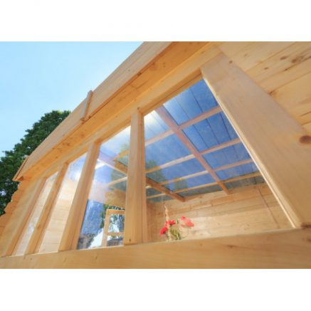 Abri bois avec toit en polycarbonate
