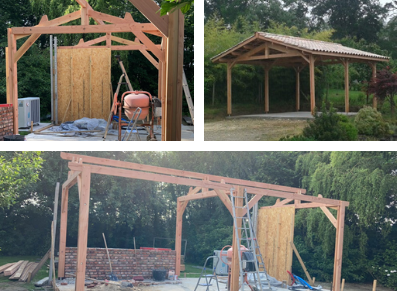 ossature carport en bois