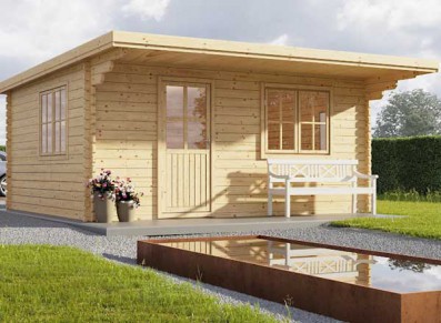 chalet de jardin sur une dalle béton avec film polyane