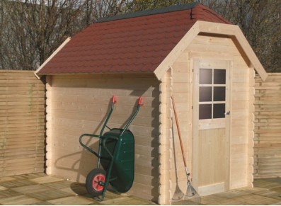 Cabanon potager en bois avec pente de toit