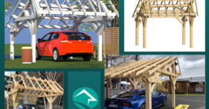 Ossature pour un carport en bois Douglas