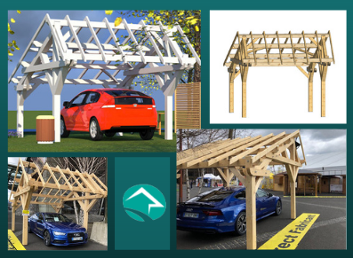 Ossature pour un carport en bois Douglas