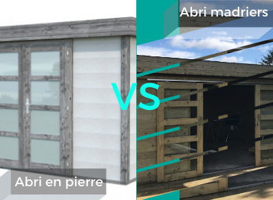 LE MATCH : abri rangement en pierre VS en madriers bois