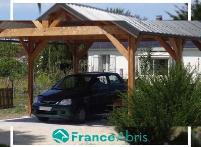 Le carport altitude, pour abriter votre voiture sous une ossature à forte pente de toit