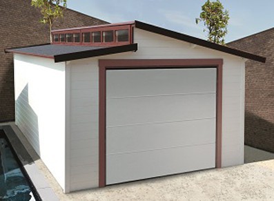 garage fermé avec porte sectionnelle